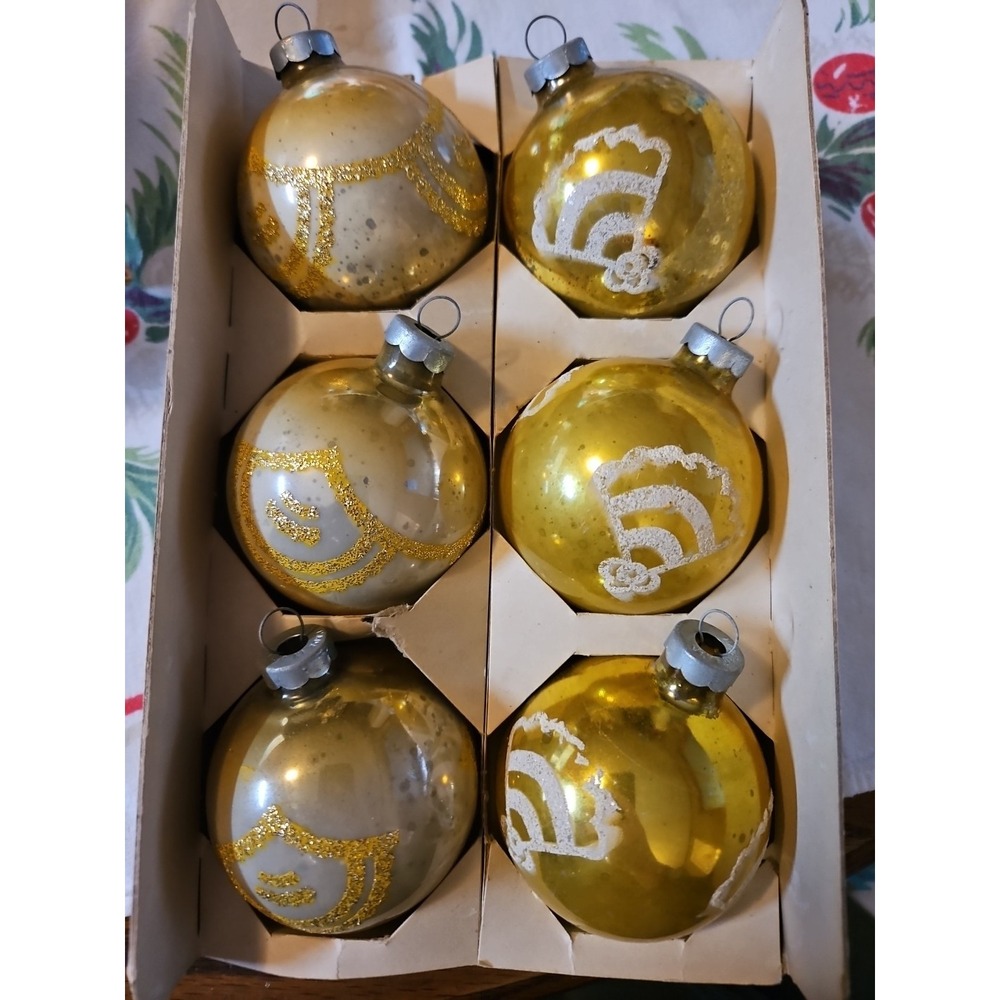 Vintage COBY Glass Christmas Balls / Original Box (497) - Picture 5 of 9
